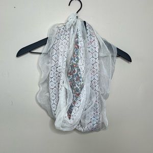 Floral and Lace Infinity Scarf